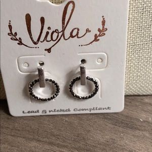 Silver and black earrings
